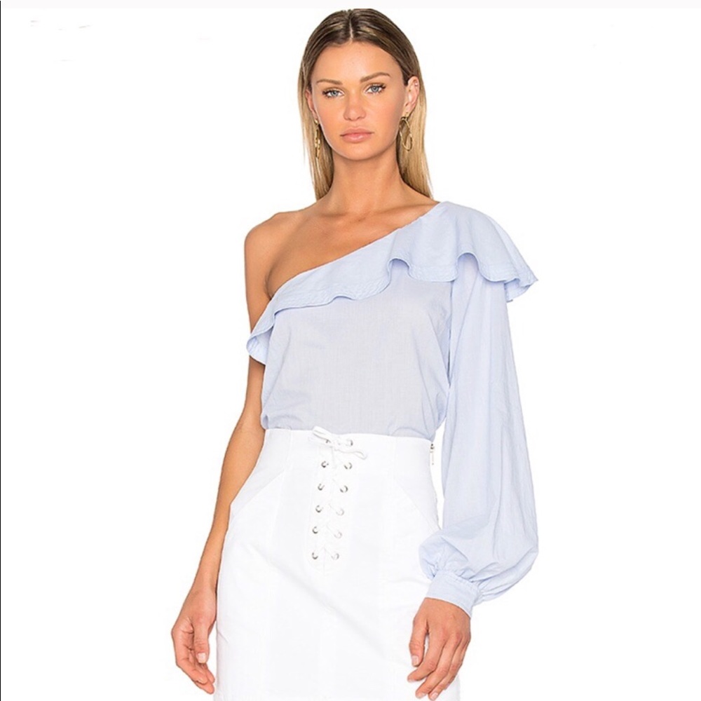 A.L.C Brielle One Shoulder Poplin Top